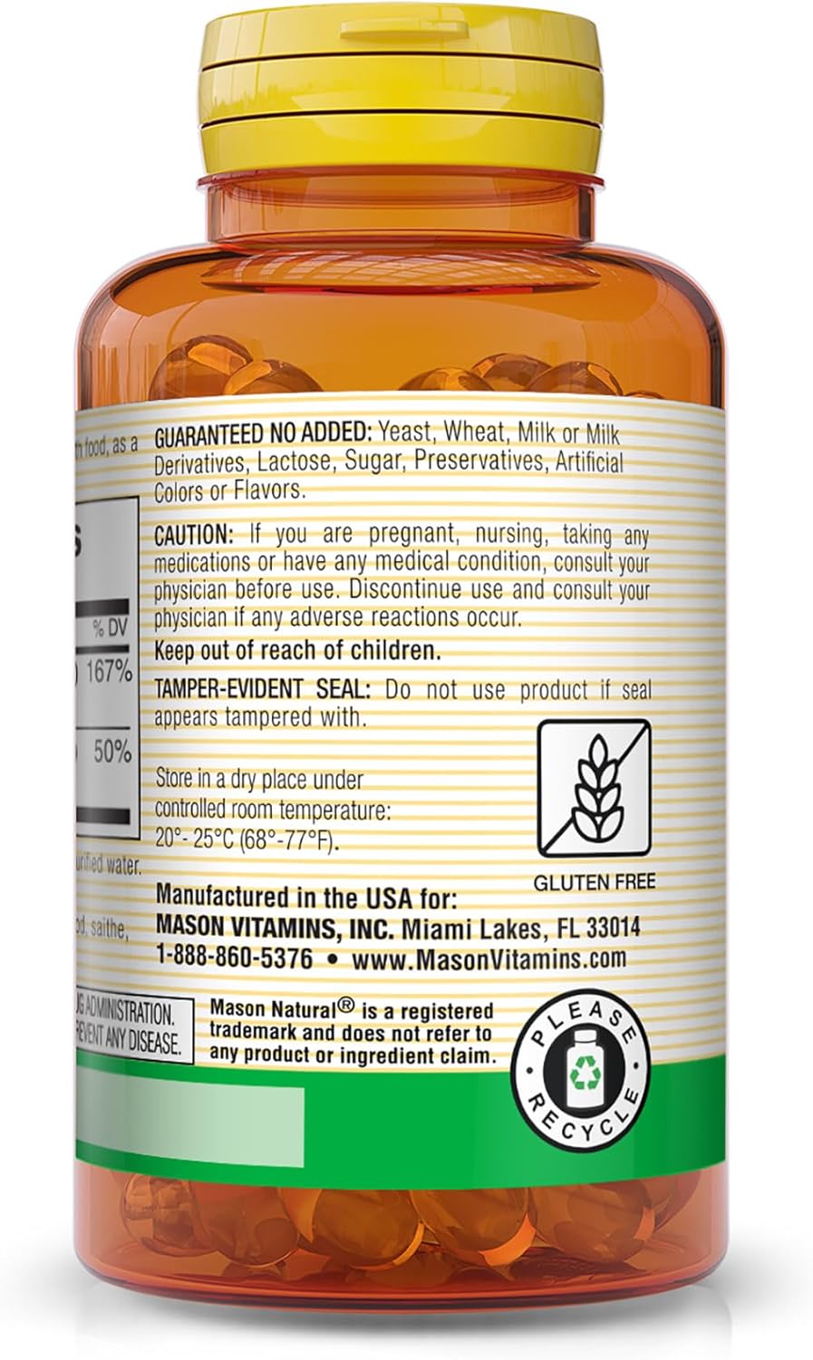 Fish Liver Oil Softgels with Vitamins A & D3 for Vision, Immune, Muscle & Nerve Health - 100ct