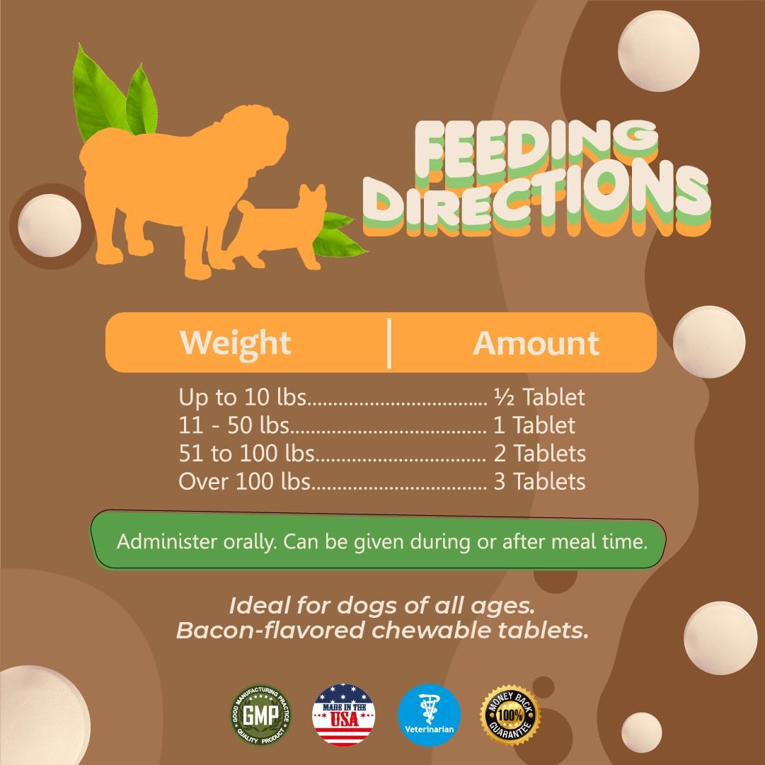 Fish Oil and Omega 3 Skin and Coat Supplement for Dogs & Cats - Relief for Itching, Shedding, Dry Skin, and Allergies - Dog Allergy Vitamins (60 Chewable Tablets)