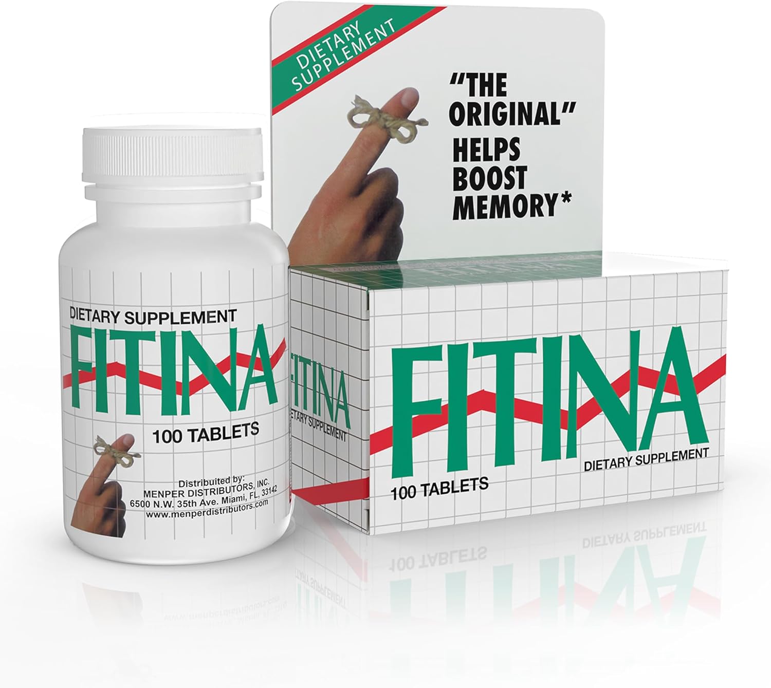 FITINA Memory Boost Brain Supplement - 100 Tablets (1 Pack) - Cognitive Support for Brain Health, Mental Clarity, Focus, and Concentration - Natural Brain Aid