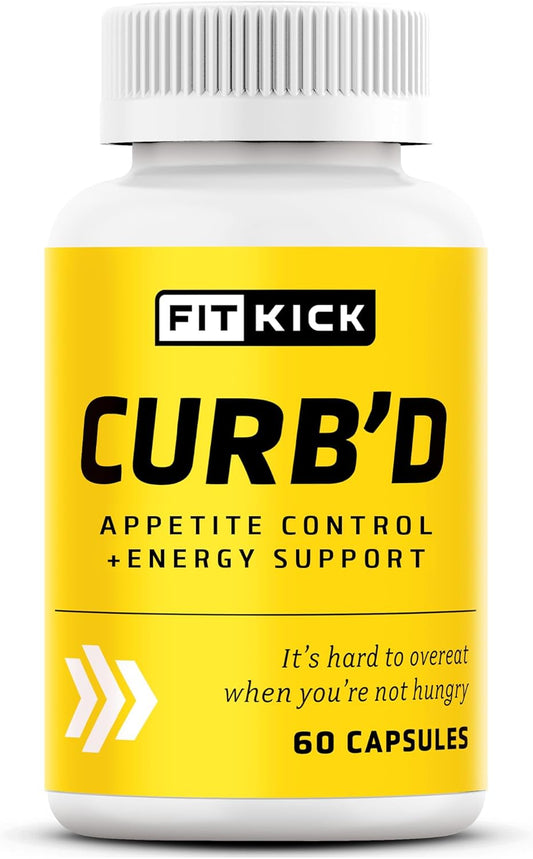 FITKICK CURB'D Capsules - 60 Count for Over-Eating Control, Energy Boost, and Healthy Eating Support