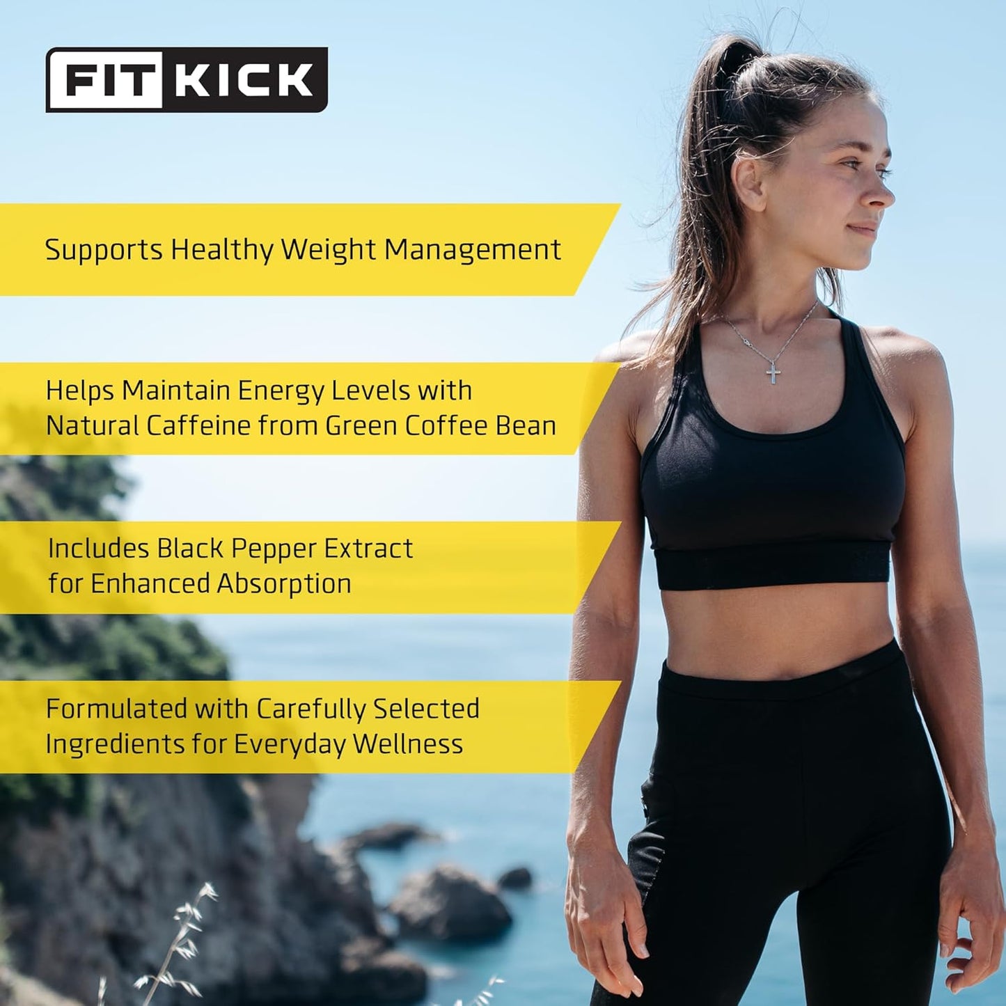 FITKICK CURB'D Capsules - 60 Count for Over-Eating Control, Energy Boost, and Healthy Eating Support