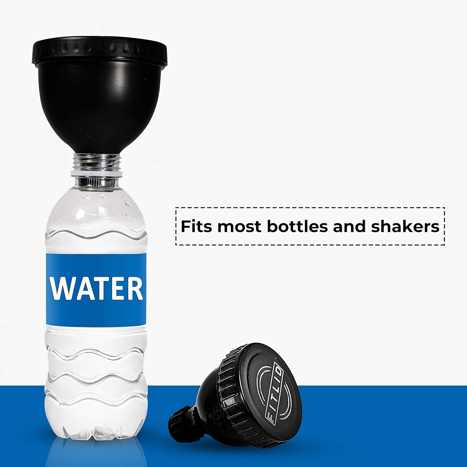 FitLid Small & Large 2-Pack Protein Funnel Set for Pre-Workout & Supplements - Easy Mess-Free Container for Fitness & Travel