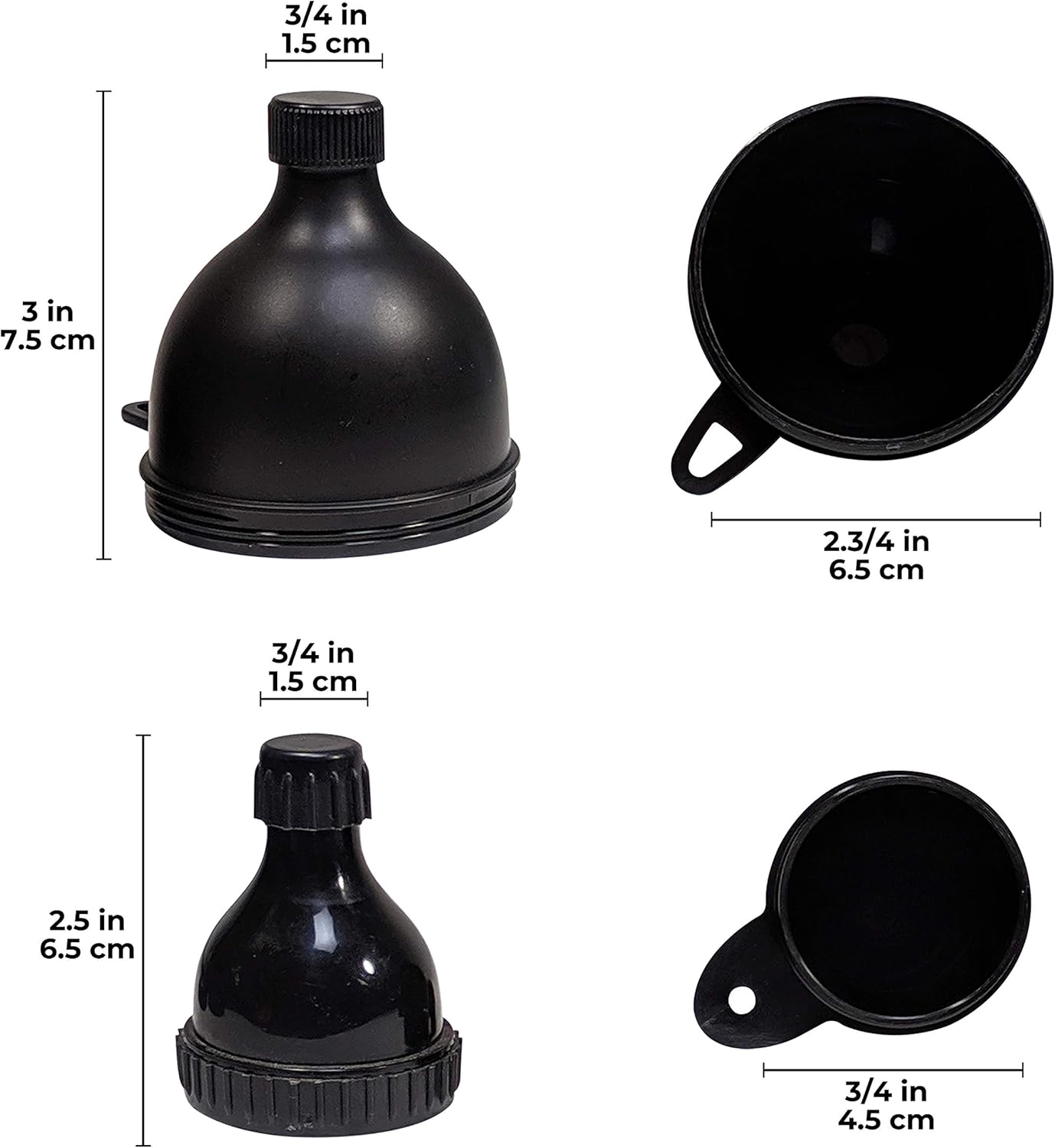 FitLid Small & Large 2-Pack Protein Funnel Set for Pre-Workout & Supplements - Easy Mess-Free Container for Fitness & Travel