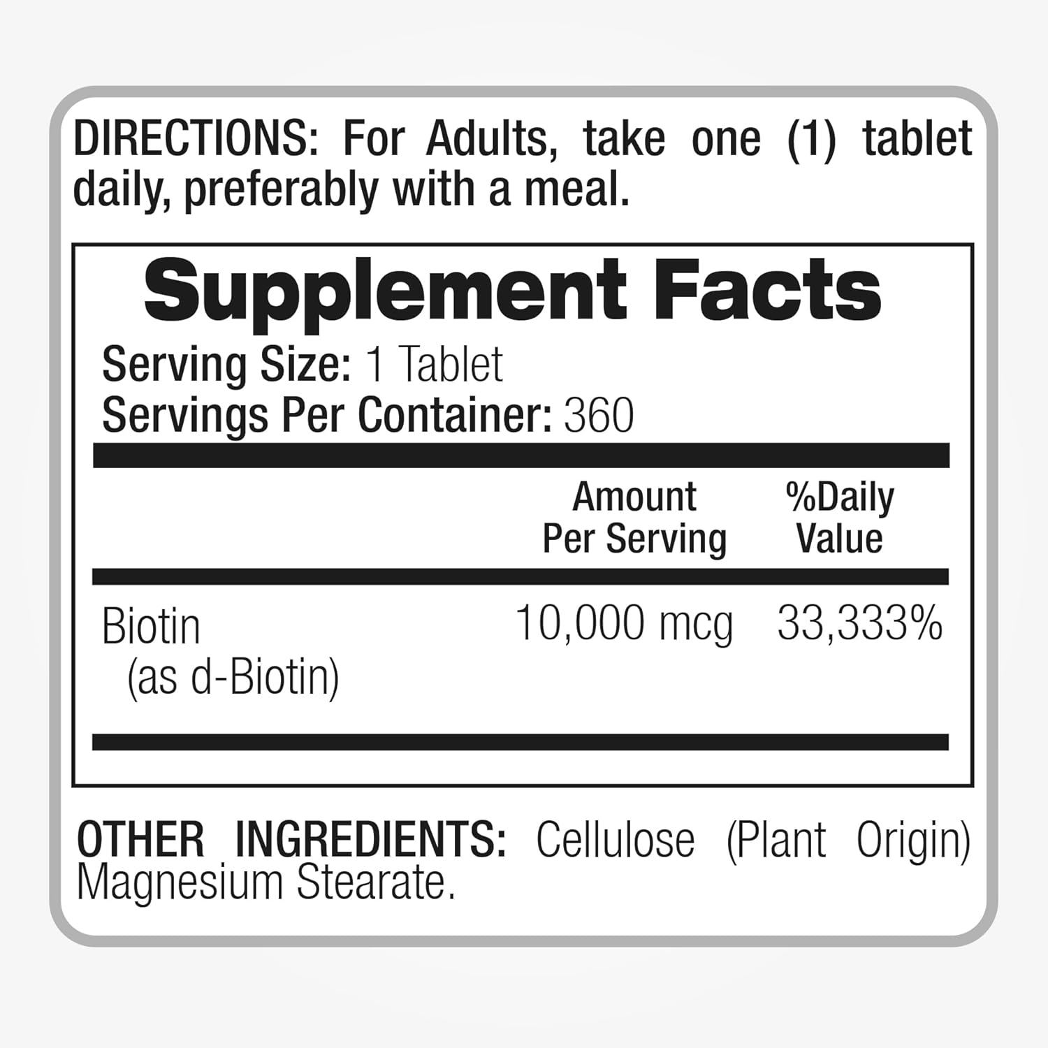 FITO MEDIC'S Lab Biotin 10000mcg Supplement - 360 Tablets for Hair Growth with Ultra High Absorption