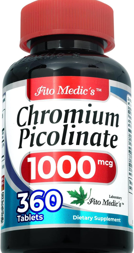FITO MEDIC'S Lab Chromium Picolinate 1000mcg Supplement - 360 Tablets for Ultra High Absorption