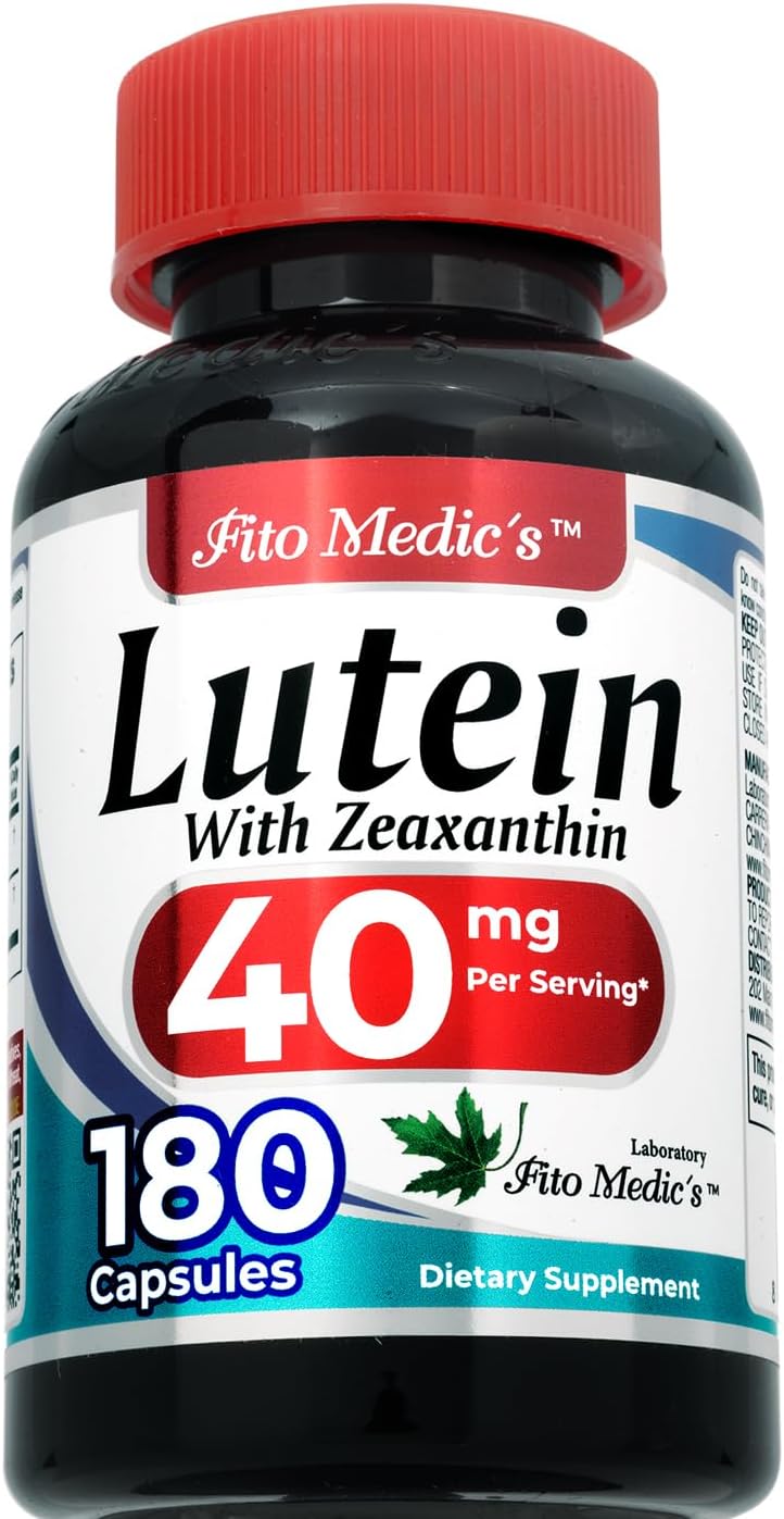 FITO MEDIC'S Lab Lutein 40mg Capsules for Ultra High Absorption - Concentrate Extract with Zeaxanthin - 180 Count