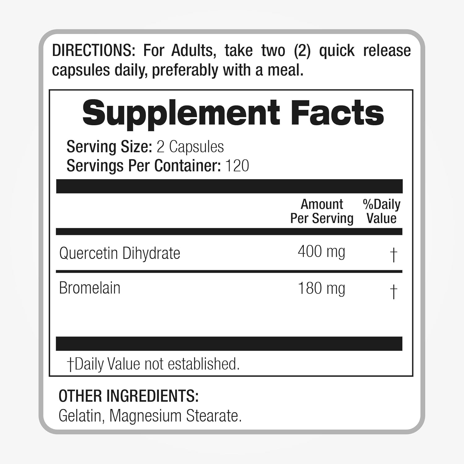 FITO MEDIC'S Lab Quercetin with Bromelain Supplement - 240 Capsules for Ultra High Absorption