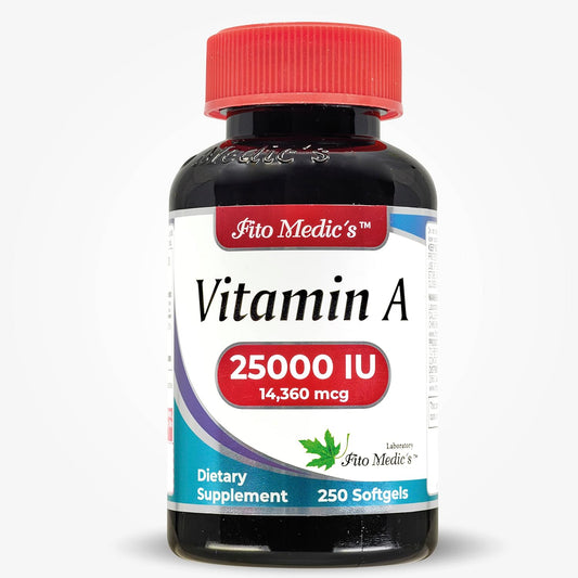 FITO MEDIC'S Lab Vitamin A 25000 IU Softgels - 250 Softgels for Healthy Skin, Eyes, and Immune System