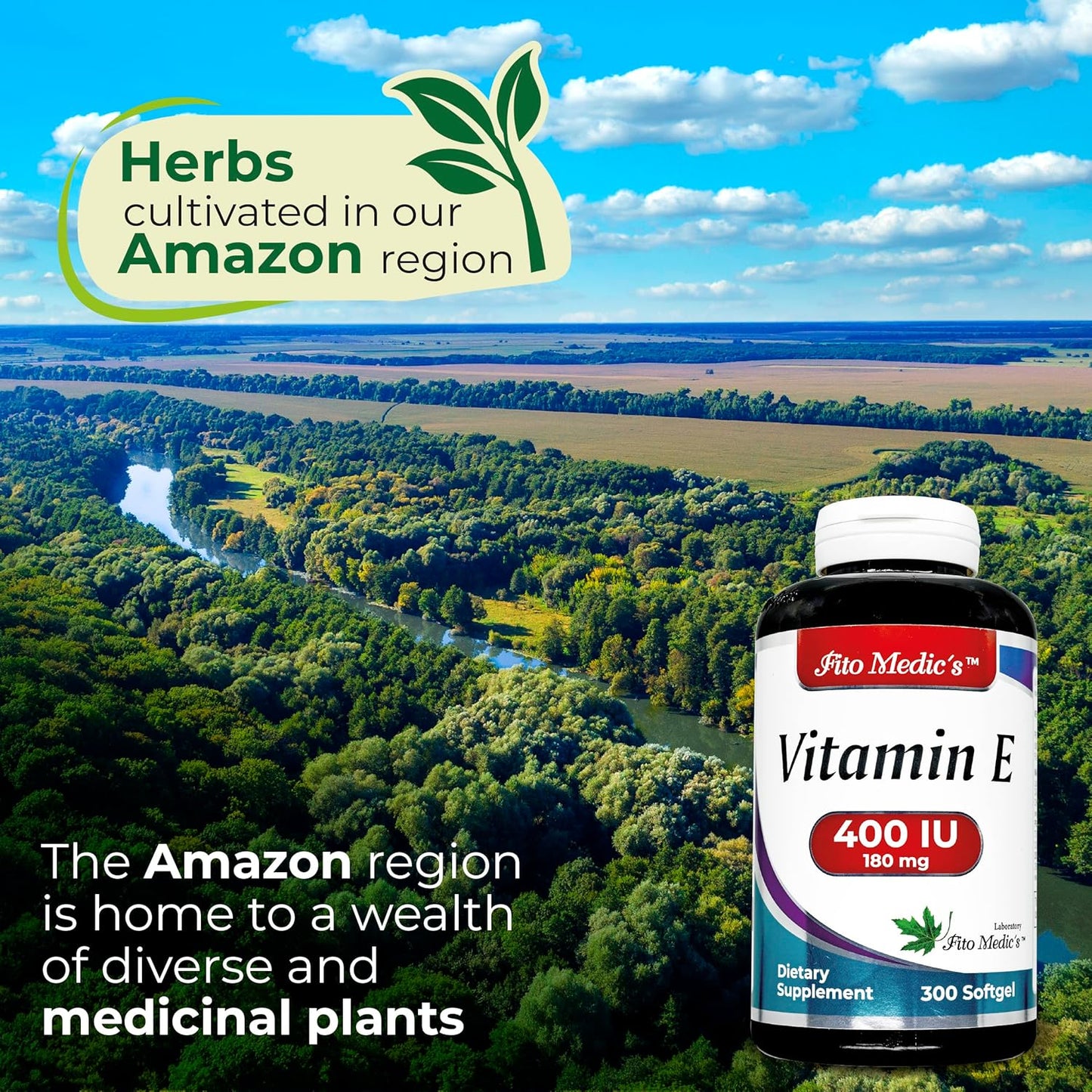 FITO MEDIC'S Lab Vitamin E 400 IU Softgels for Antioxidant Support - Pure Vitamin E Oil Capsules with High Absorption - 300 Countvitamina e