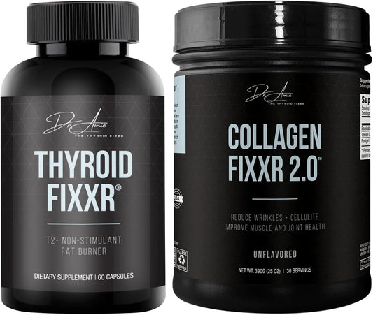 Fixxr Dr. Amie Thyroid Support and Collagen Renewal Bundle for Health and Wellness