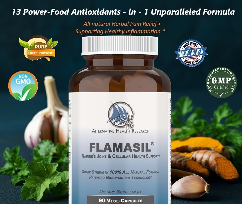 Flamasil™ (2 Pack) - Natural Pain Relief and Joint Support with Bio-Enhanced Turmeric, Boswellia, Resveratrol, and Antioxidants