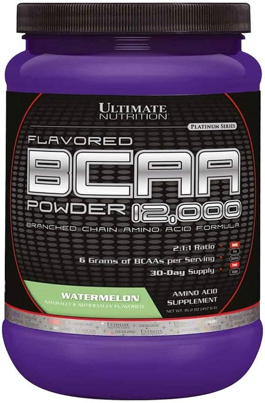 Flavored BCAA Powder with 3g Leucine - Caffeine Free Post Workout Amino Acid Supplement - Grape Flavor, 30 Servings