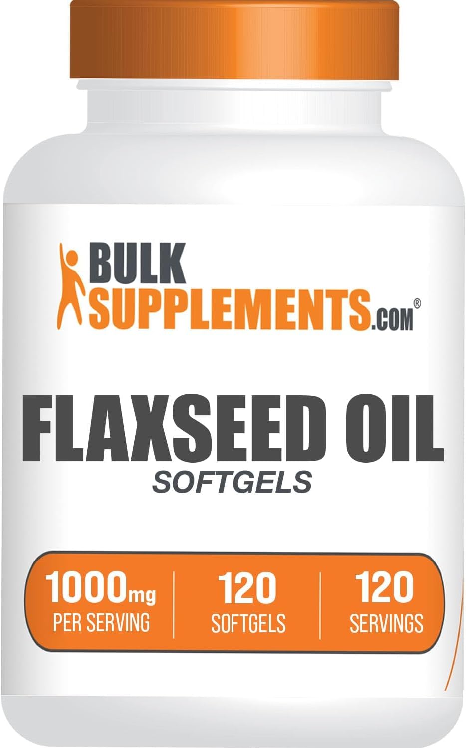Flaxseed Oil Softgels - 1000mg Herbal Supplement, Gluten Free, 120 Count - BulkSupplements.com