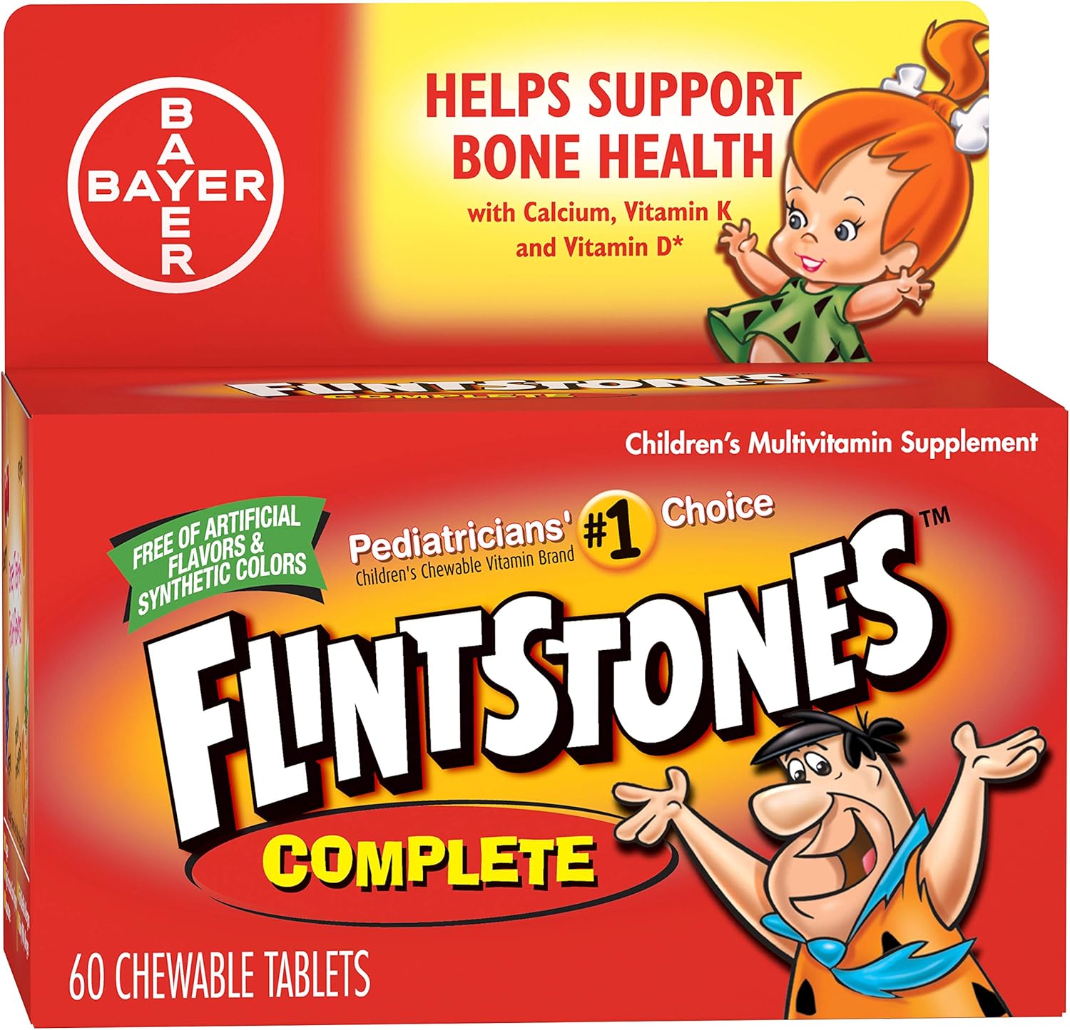 Flintstones Chewable Complete Vitamins Tablets 60 ea (Pack of 5) - Multi-Pack Offer