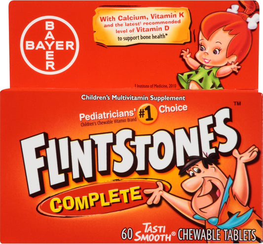 Flintstones Children's Complete Chewable Multivitamin, 60 Count - Essential Daily Nutrition for Kids