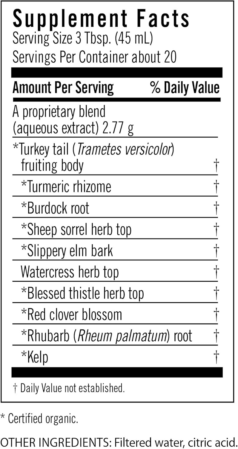 Flora Health Flor-Essence Immunity Support Elixir with Turkey Tail, Turmeric, Polysaccharides, Phenolic Compounds, Antioxidants - 32 fl. oz.