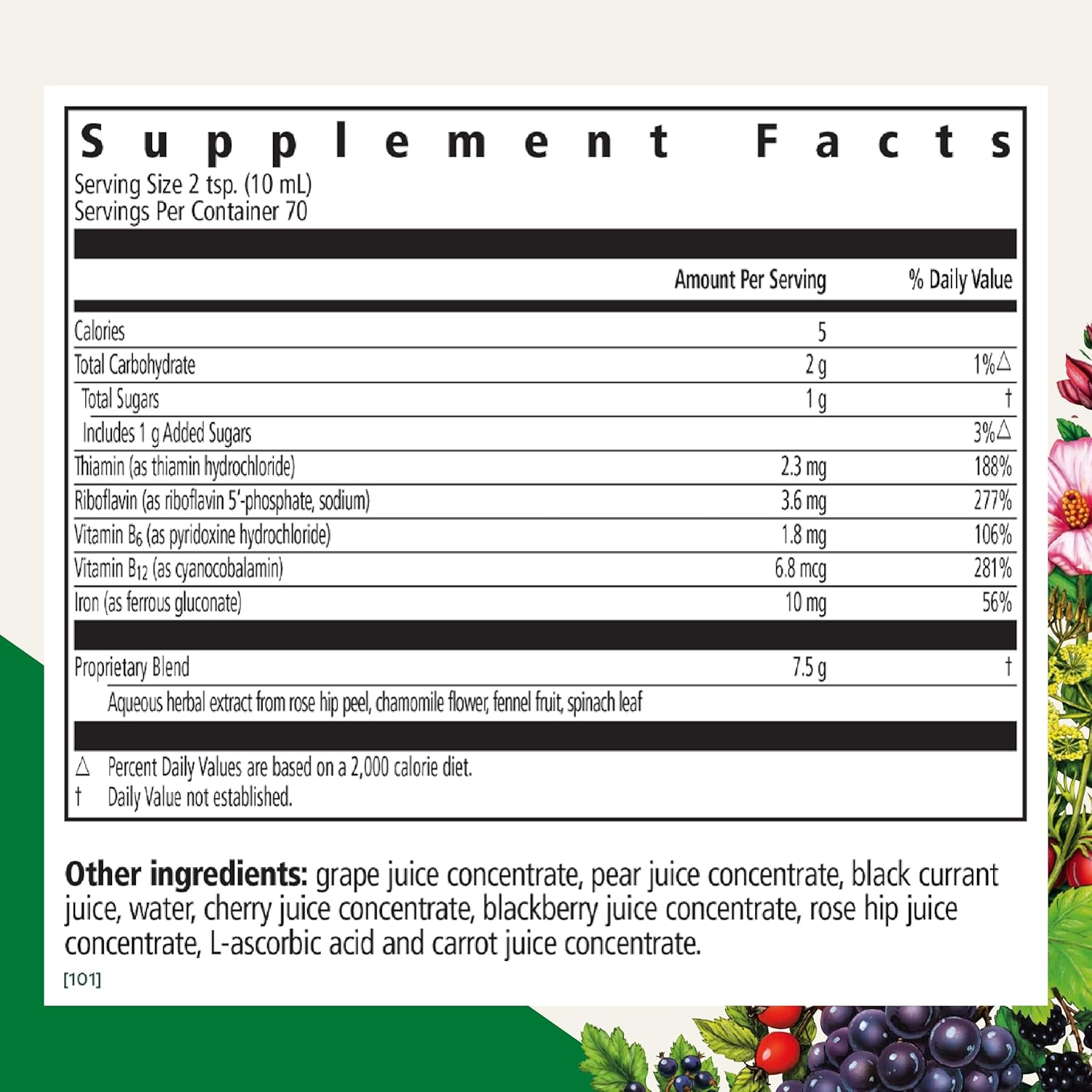 Floradix Floravital Liquid Iron & B Complex Vitamins Formula - Energy Support Supplement - Vegan, Gluten-Free, Non-GMO - 23 fl oz