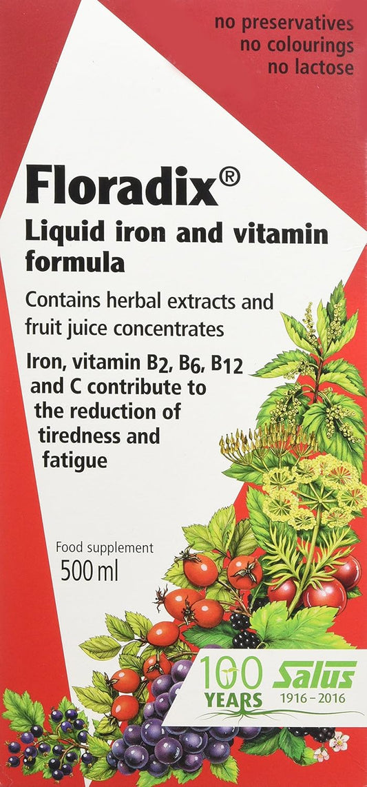 Floradix Liquid Iron Formula - Natural Iron Supplement 500ml Bottle