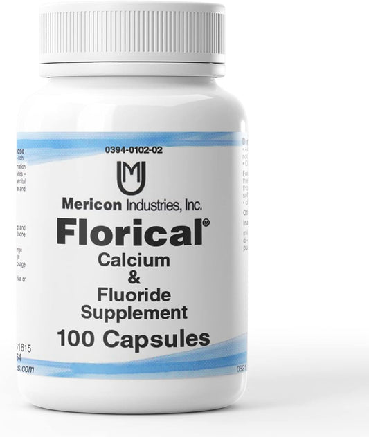 Florical Calcium and Fluoride Supplement Capsules - 600 Capsules, 6-Pack