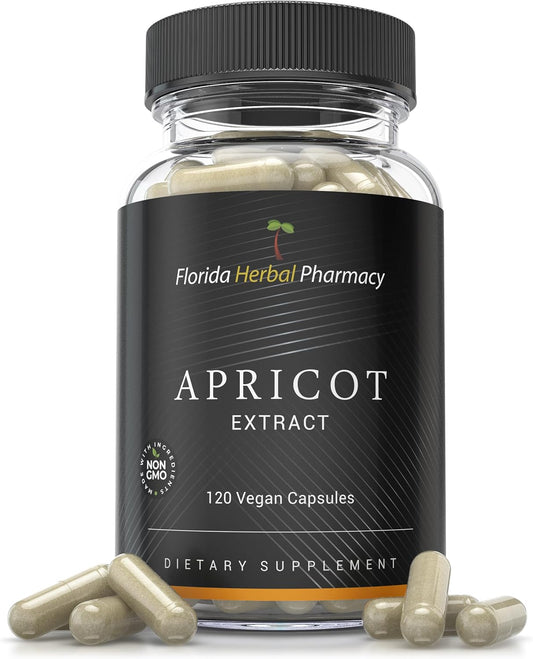 Florida Herbal Pharmacy Apricot Supplement Capsules - 20:1 Extract Ratio (120 Capsules, 500mg) - Supports Overall Wellness and Immune Health