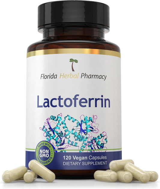 Florida Herbal Pharmacy LACTOFERRIN Supplement Capsules 120 Count - 500mg per Capsule, 1000mg per Serving