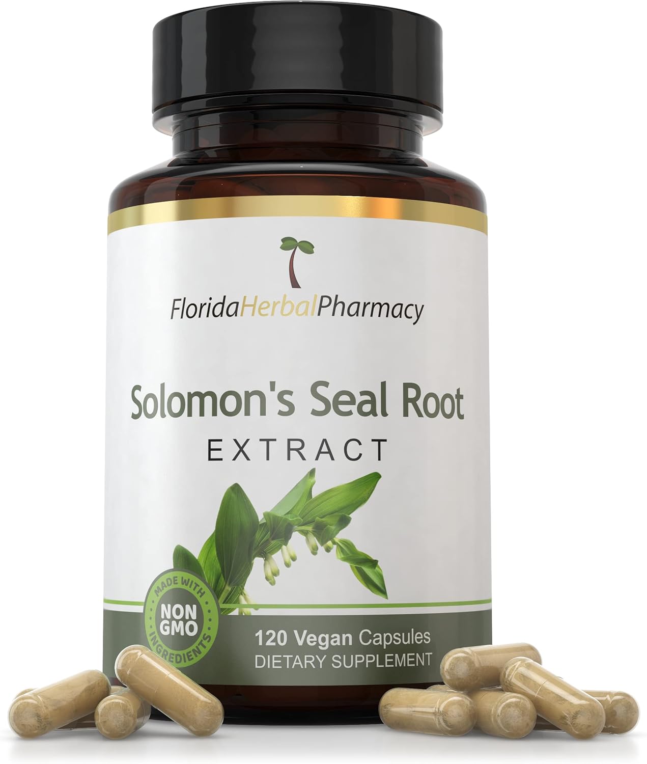 Florida Herbal Pharmacy Solomon's Seal Extract Capsules - 10:1 Concentration (120 Capsules, 500mg Each) - Powerful 1000mg Serving Size