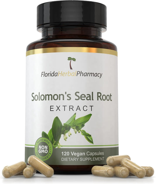 Florida Herbal Pharmacy Solomon's Seal Extract Capsules - 10:1 Concentration (120 Capsules, 500mg Each) - Powerful 1000mg Serving Size