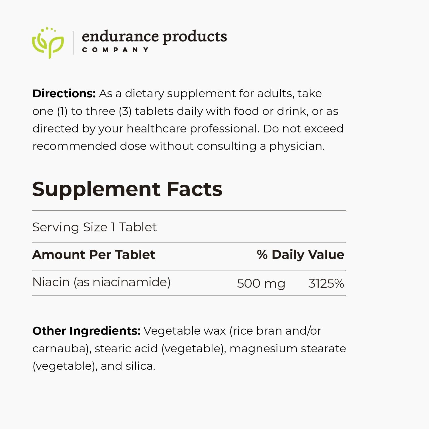 Flush-Free Endur-Amide NAD+ Niacinamide Vitamin B3 Supplements for Energy, Men & Women, 500mg, 90 Tablets, Optimal Absorption