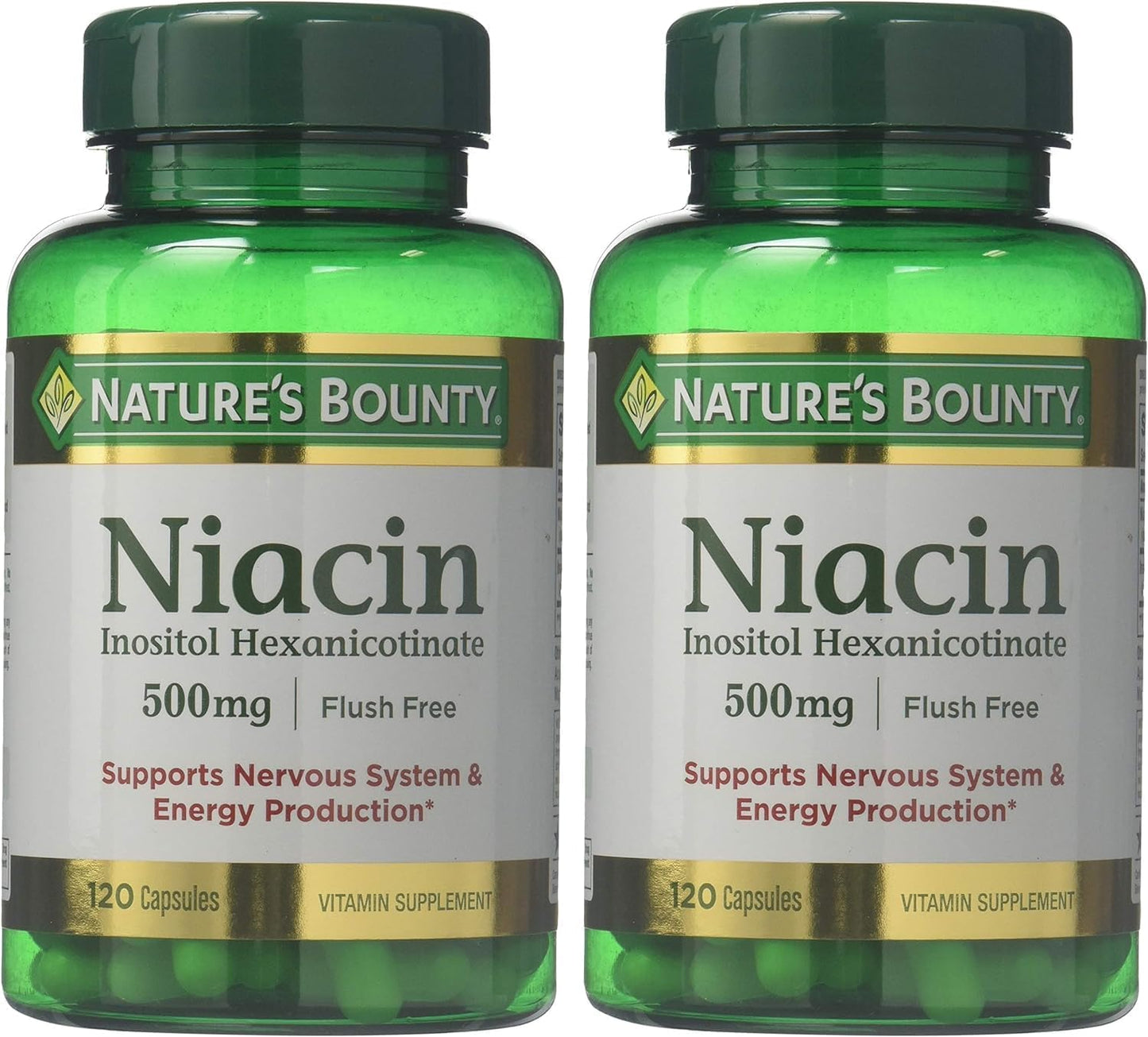 Flush Free Niacin 500mg by Nature's Bounty - 240 Capsules, Twin Pack