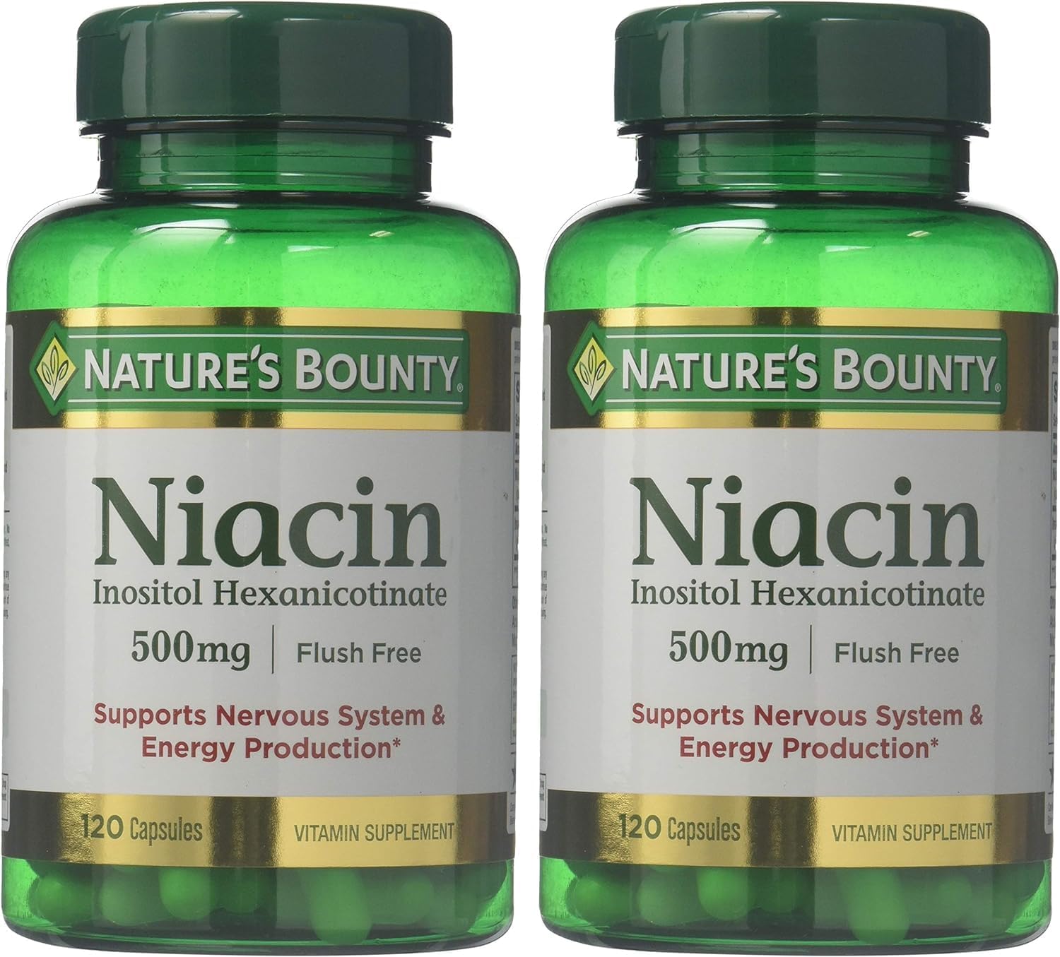 Flush Free Niacin 500mg by Nature's Bounty - 240 Capsules, Twin Pack
