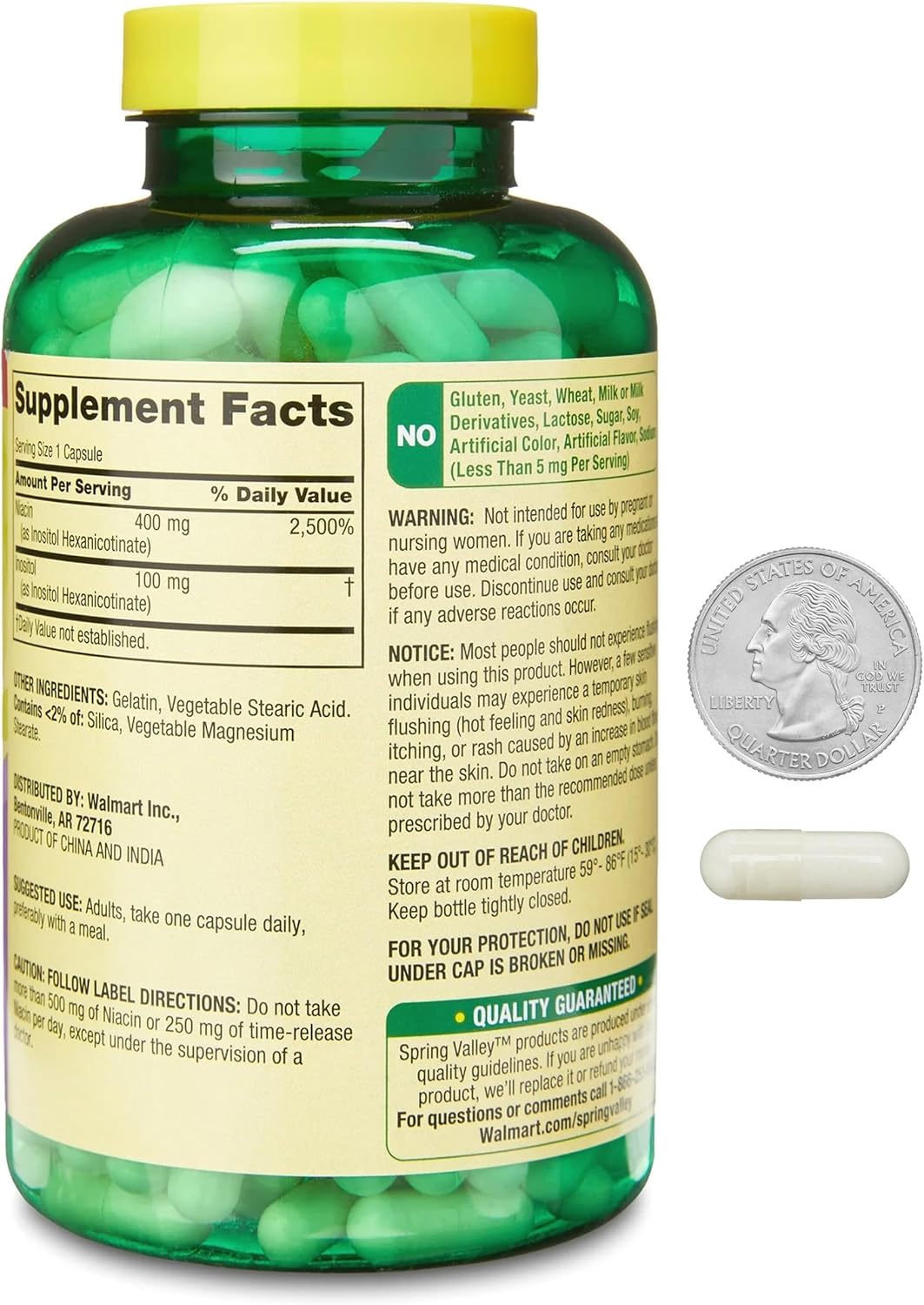 Flush-Free Niacin Capsules 500mg - 240 Count, Metabolism Support, Energy Boost, Gluten-Free Vitamin B3 Supplement