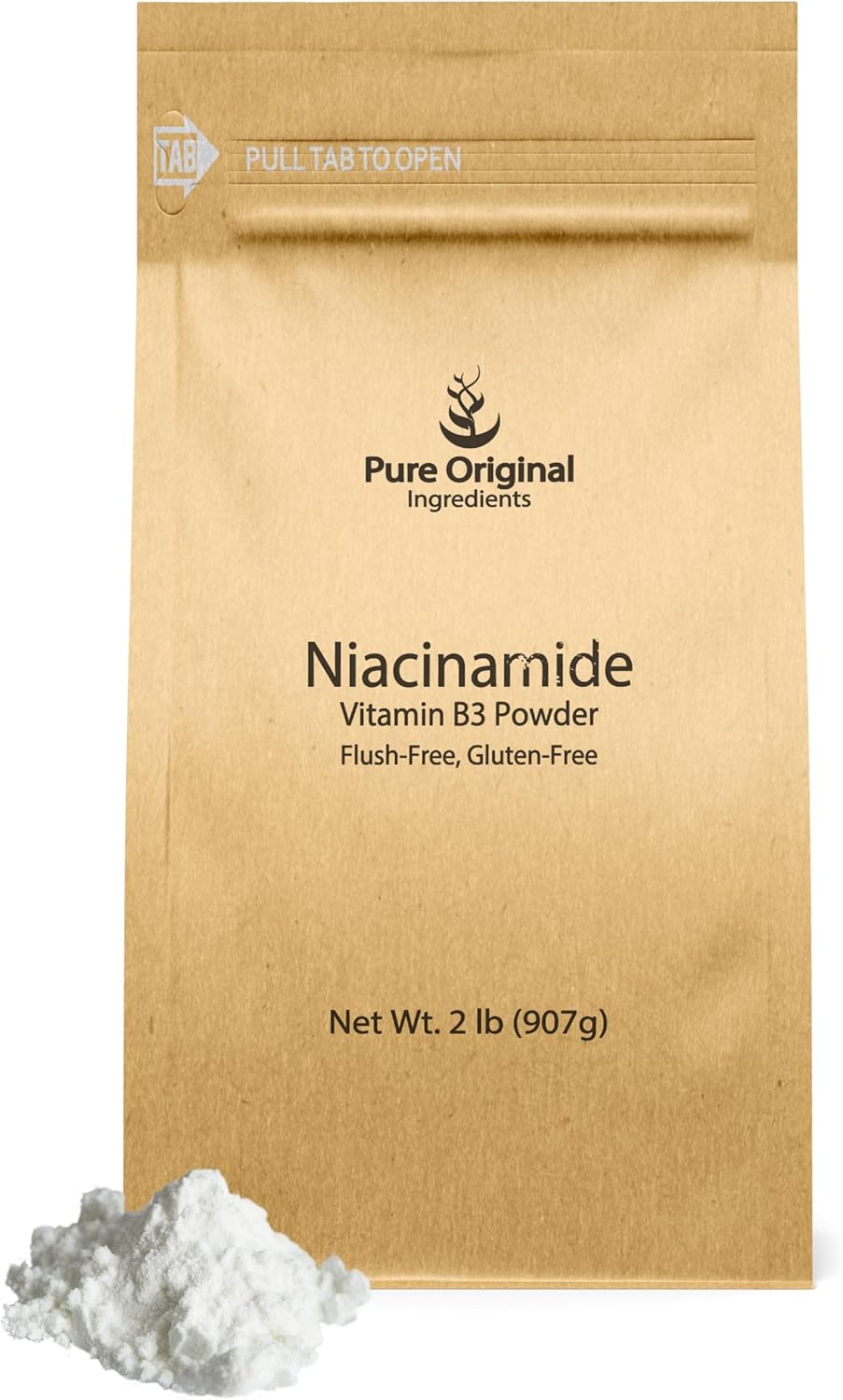 Flush-Free Vitamin B3 Powder - 2 lb - Niacinamide Dietary Supplement with Pure Original Ingredients