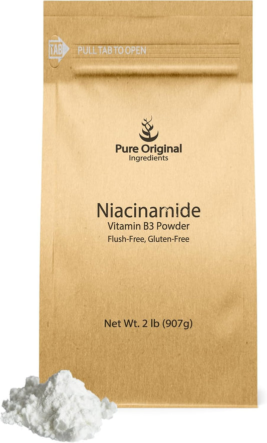 Flush-Free Vitamin B3 Powder - 2 lb - Niacinamide Dietary Supplement with Pure Original Ingredients