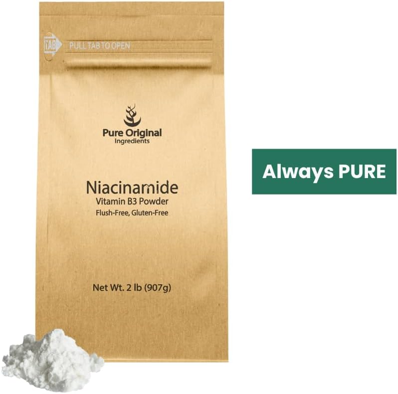 Flush-Free Vitamin B3 Powder - 2 lb - Niacinamide Dietary Supplement with Pure Original Ingredients