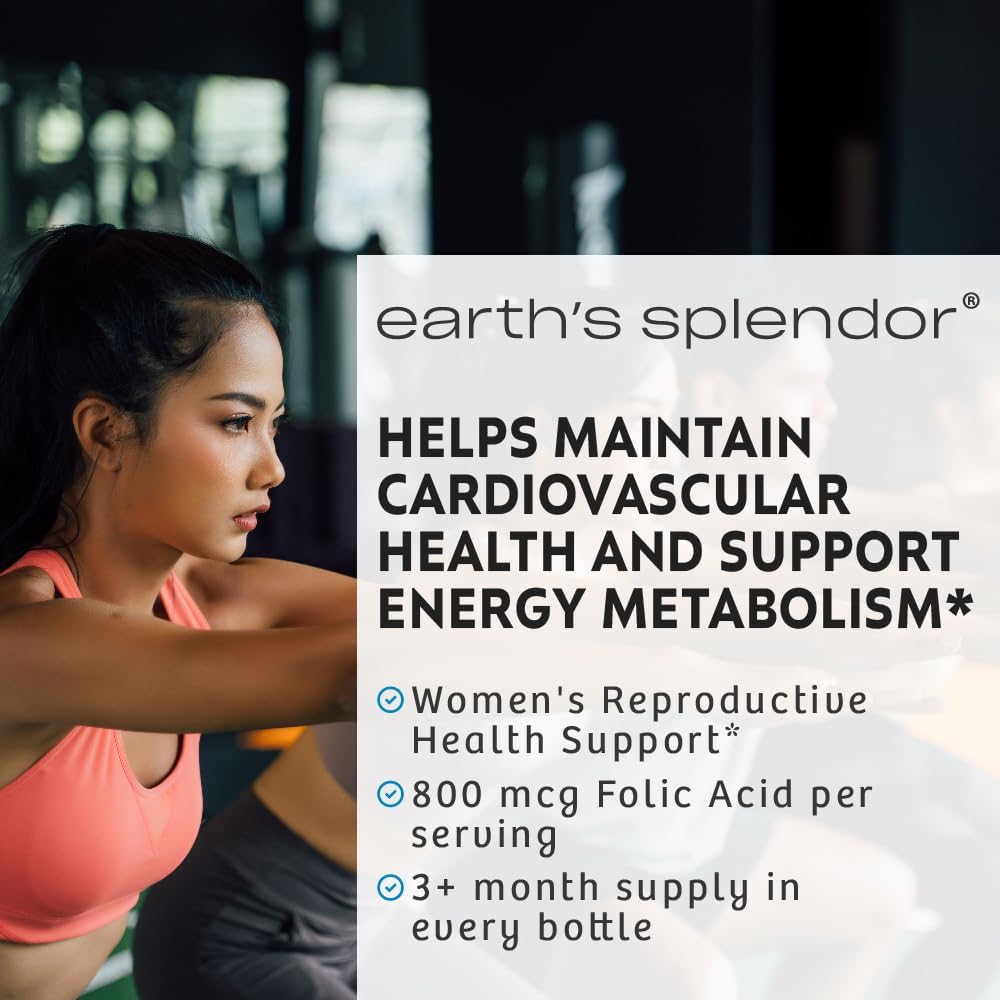 Folic Acid 800 mcg Supplement for Heart & Women's Health - 400 Tablets, Smooth Coated Formula