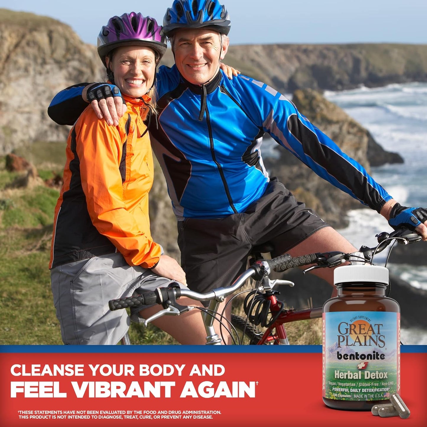 Food Grade Bentonite Clay Capsules for Colon & Liver Cleanse - Herbal Detox Supplement with Calcium Clay - 100 Veg Capsules from Great Plains, USA by Yerba Prima