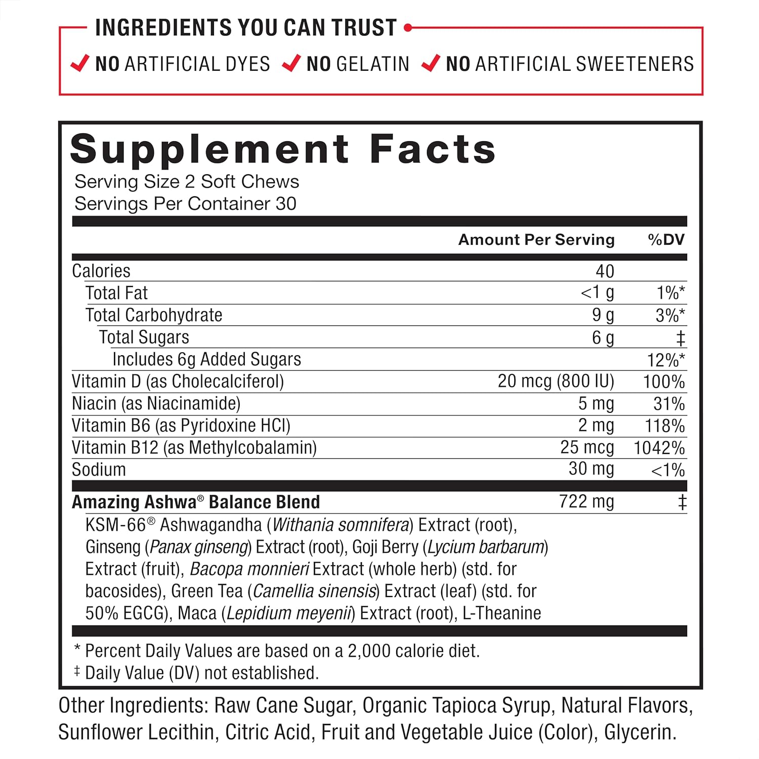 Force Factor Amazing Ashwa Soft Chews with KSM-66 Ashwagandha for Stress Relief, Memory, Focus, and Immune Support
