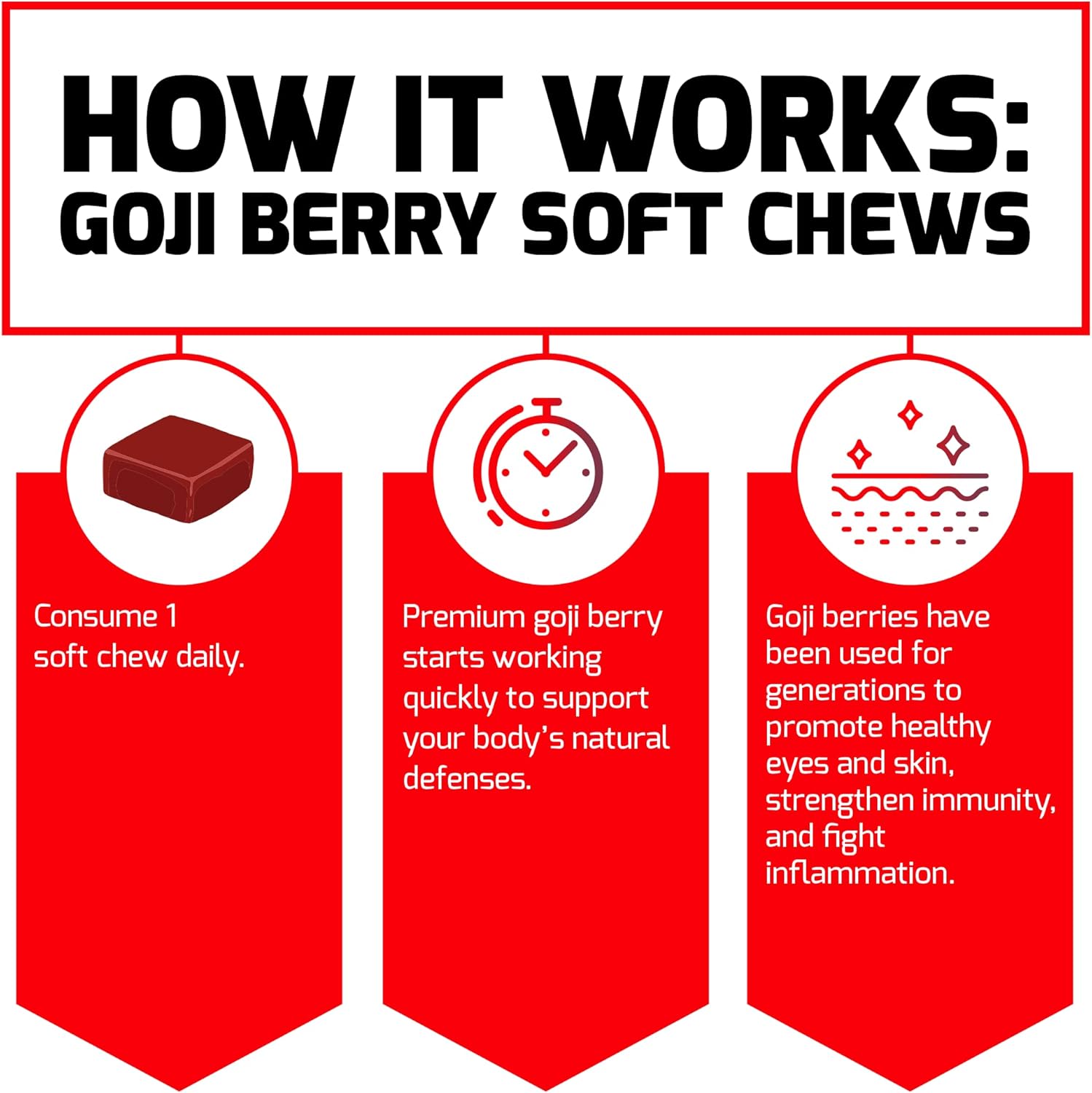 FORCE FACTOR Goji Berry Soft Chews: Superfood Antioxidant Supplement for Healthy Eyes, Skin, Immune Health, and Inflammation - Non-GMO, Gluten-Free, Vegan - 30 Chews