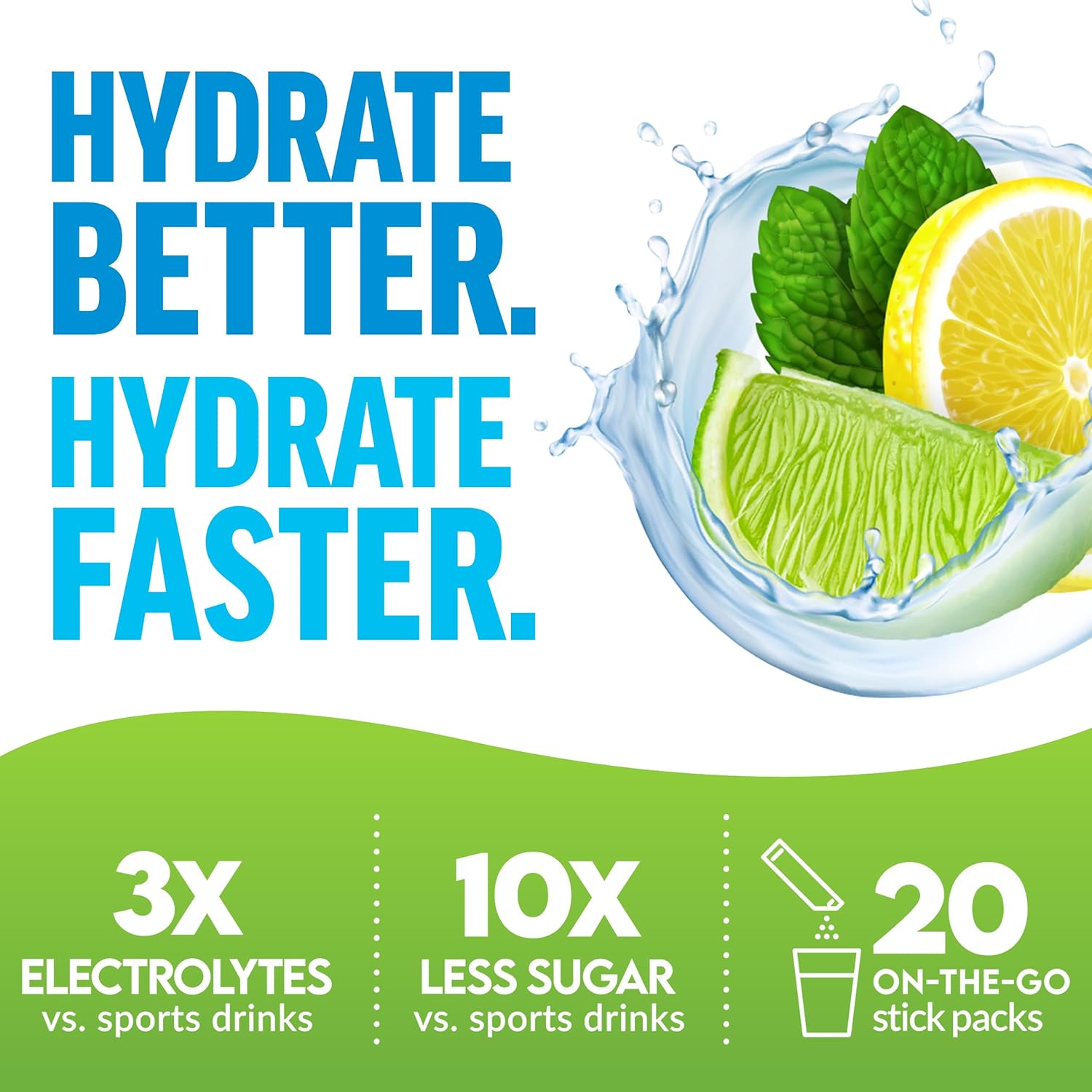 FORCE FACTOR Liquid Labs Electrolytes Powder Packets - Lemon Lime Flavor - Hydration Packets with Essential Electrolytes, Vitamins, Minerals, and Antioxidants - 20 Stick Packs for Electrolyte Water