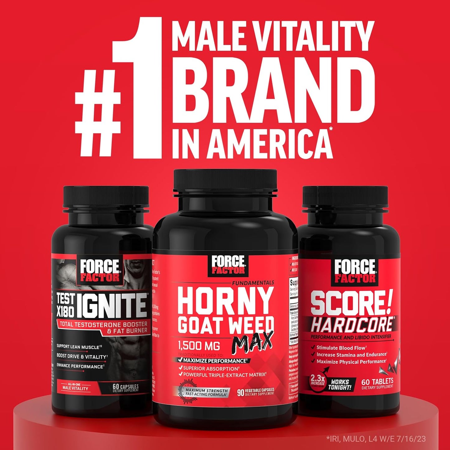 Force Factor Score! XXL 3-Pack: Nitric Oxide Booster for Men with L-Citrulline, Black Maca, Tribulus - Enhance Athletic Performance, Stamina, Blood Flow - 90 Tablets