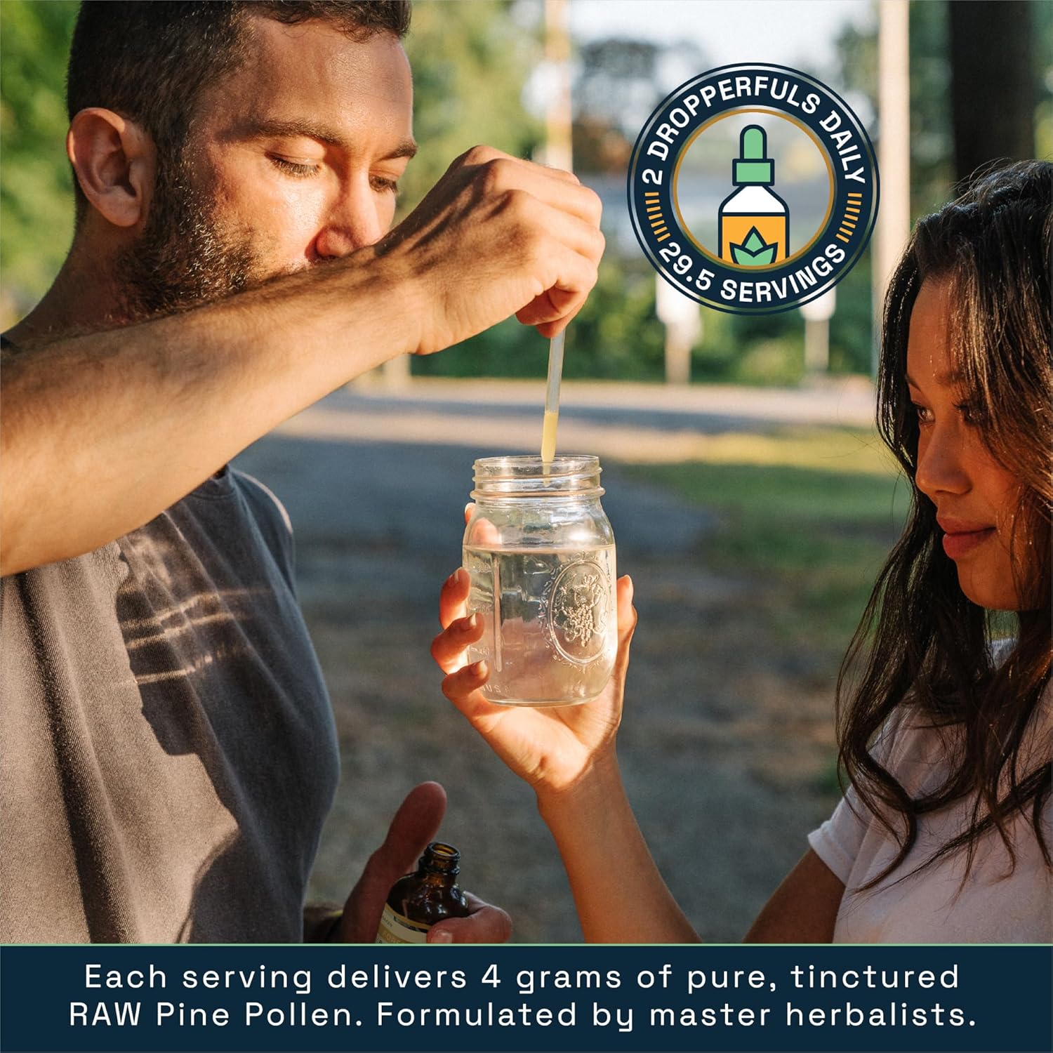 Forest Aurum Pine Pollen Nectar Tincture - 2:1 Dual-Stage Extract - Pure Pine Pollen Tincture - 2 oz Bottle