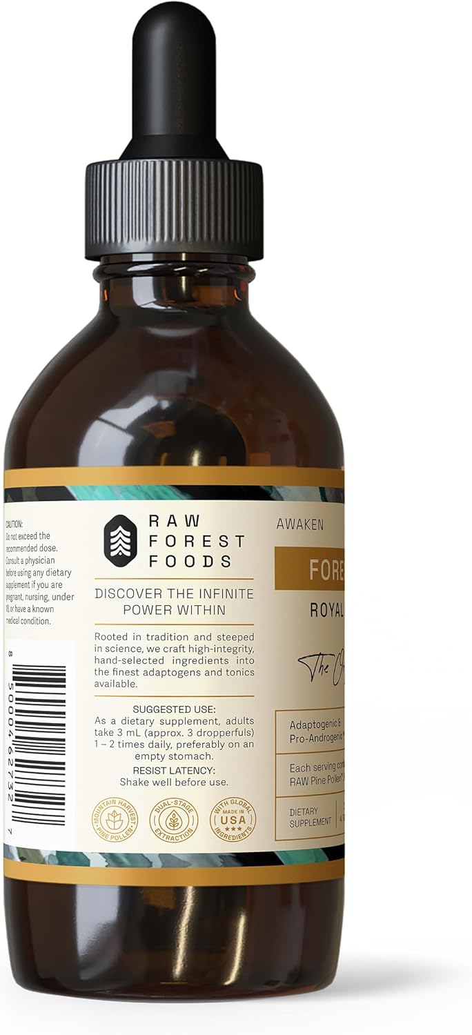 Forest Manna Royal Pine Pollen Tincture - 1:2 Dual-Stage Extraction - 4oz Bottle of Pure RAW Pine Pollen Tincture