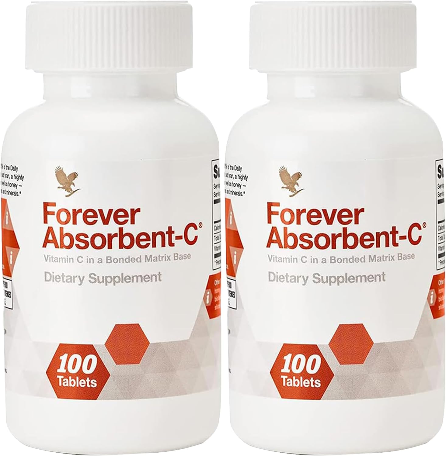 Forever Living Absorbent-C Chewable Tablets - Orange Honey Flavor with Oat Bran - Vitamin C for Immune Support & Skin Health - 200 Tablets