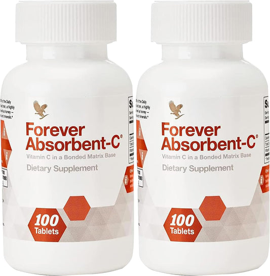 Forever Living Absorbent-C Chewable Tablets - Orange Honey Flavor with Oat Bran - Vitamin C for Immune Support & Skin Health - 200 Tablets