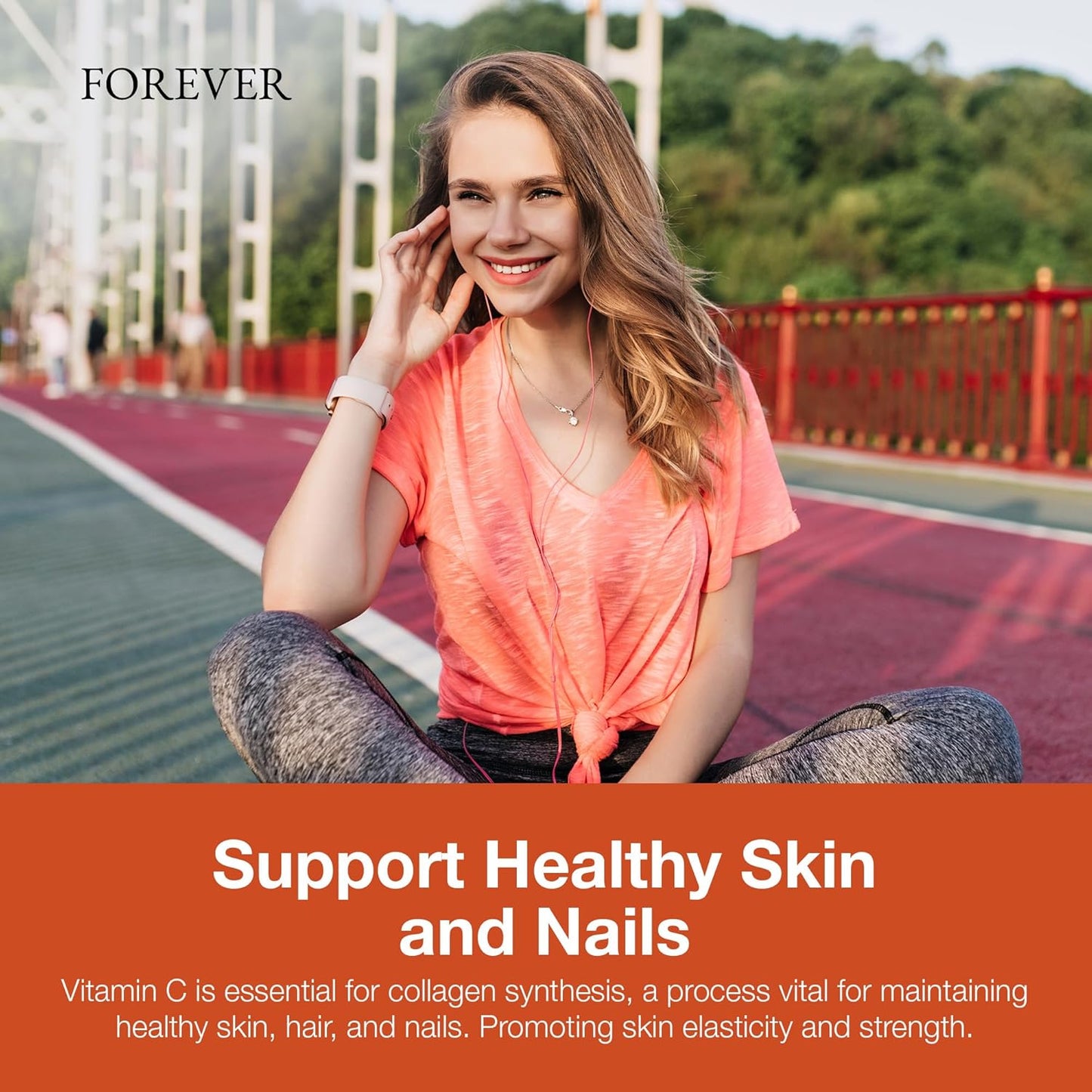 Forever Living Absorbent-C Chewable Tablets - Orange Honey Flavor with Oat Bran - Vitamin C for Immune Support & Skin Health - 200 Tablets