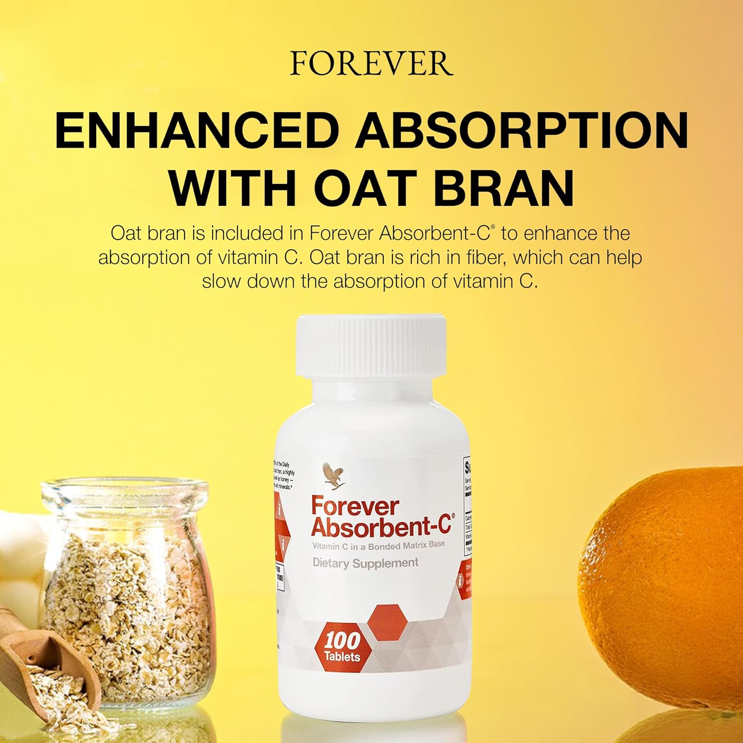 Forever Living Absorbent-C Orange and Honey Chewable Tablets - Vitamin C Immune Support and Skin Health Supplement