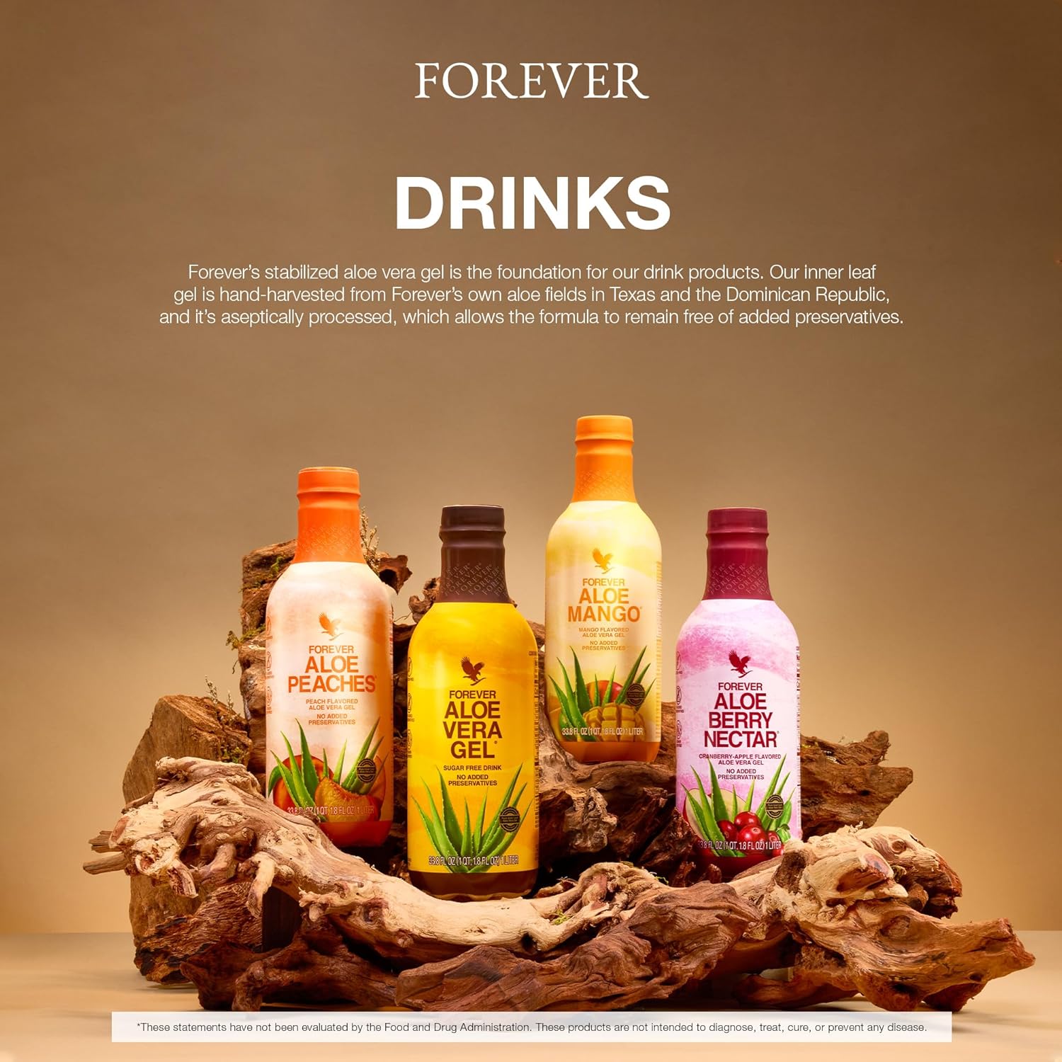 Forever Living Aloe Peaches Drink - Boosts Digestion, Immunity, Energy - Vegan, Gluten-Free - 6 Pack