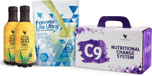 Forever Living C9 Lite Ultra Vanilla Cleanse Kit with Aloe Vera Gel, Plant Protein, Thermogenic Blend, Garcinia Cambogia, & Fiber - Forever Living Products