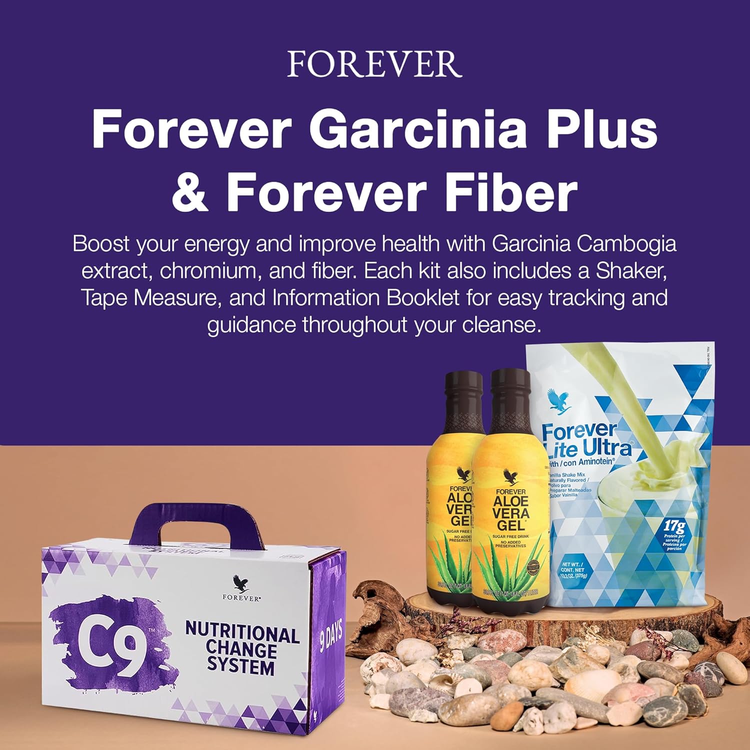 Forever Living C9 Lite Ultra Vanilla Cleanse Kit with Aloe Vera Gel, Plant Protein, Thermogenic Blend, Garcinia Cambogia, & Fiber - Forever Living Products