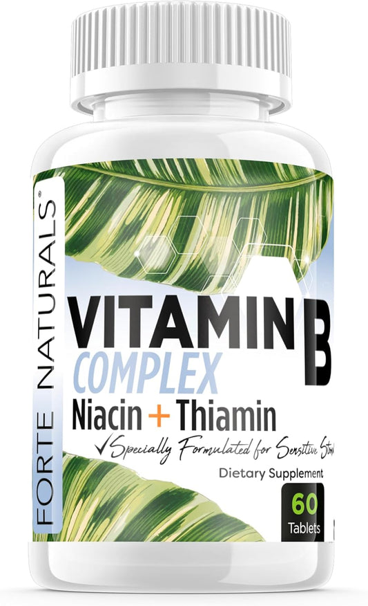 Forte Naturals Biotin Vitamin B Complex Supplement with Vitamin B12 for Energy and Mood Support, Prenatal and Postnatal with Folic Acid and B Vitamins